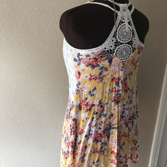 Xhiliration Floral Crochet Boho Dress Size S - Picture 4 of 8